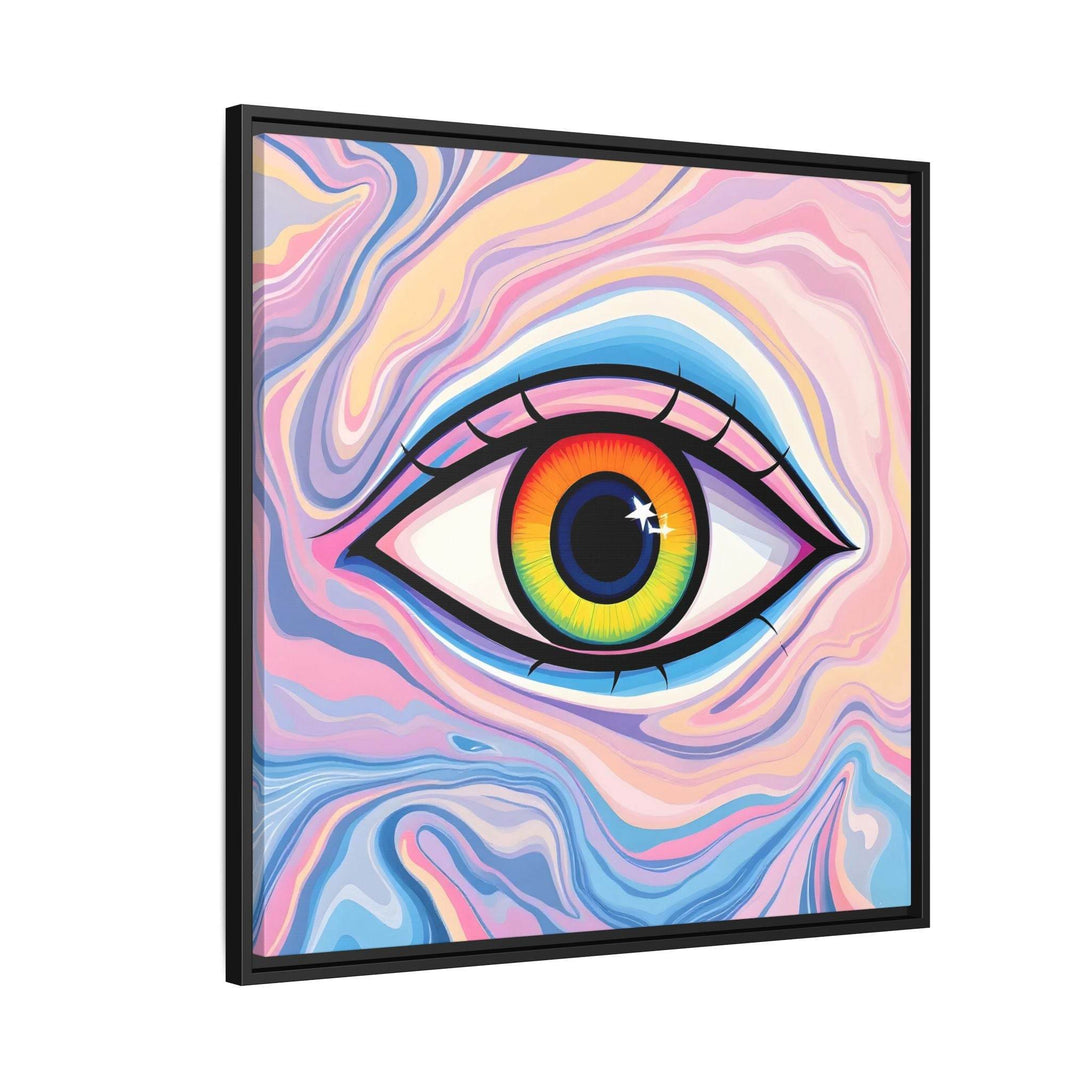 PsEyeFlow #9 - Celestial Stare. ( Colorful Framed Matte Canvas Decor ) - Highdellic