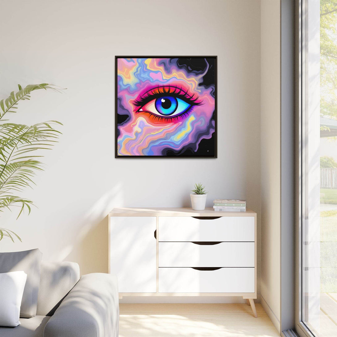 PsEyeFlow #23 - Nebula Gaze ( Colorful Framed Matte Canvas Decor ) - Highdellic