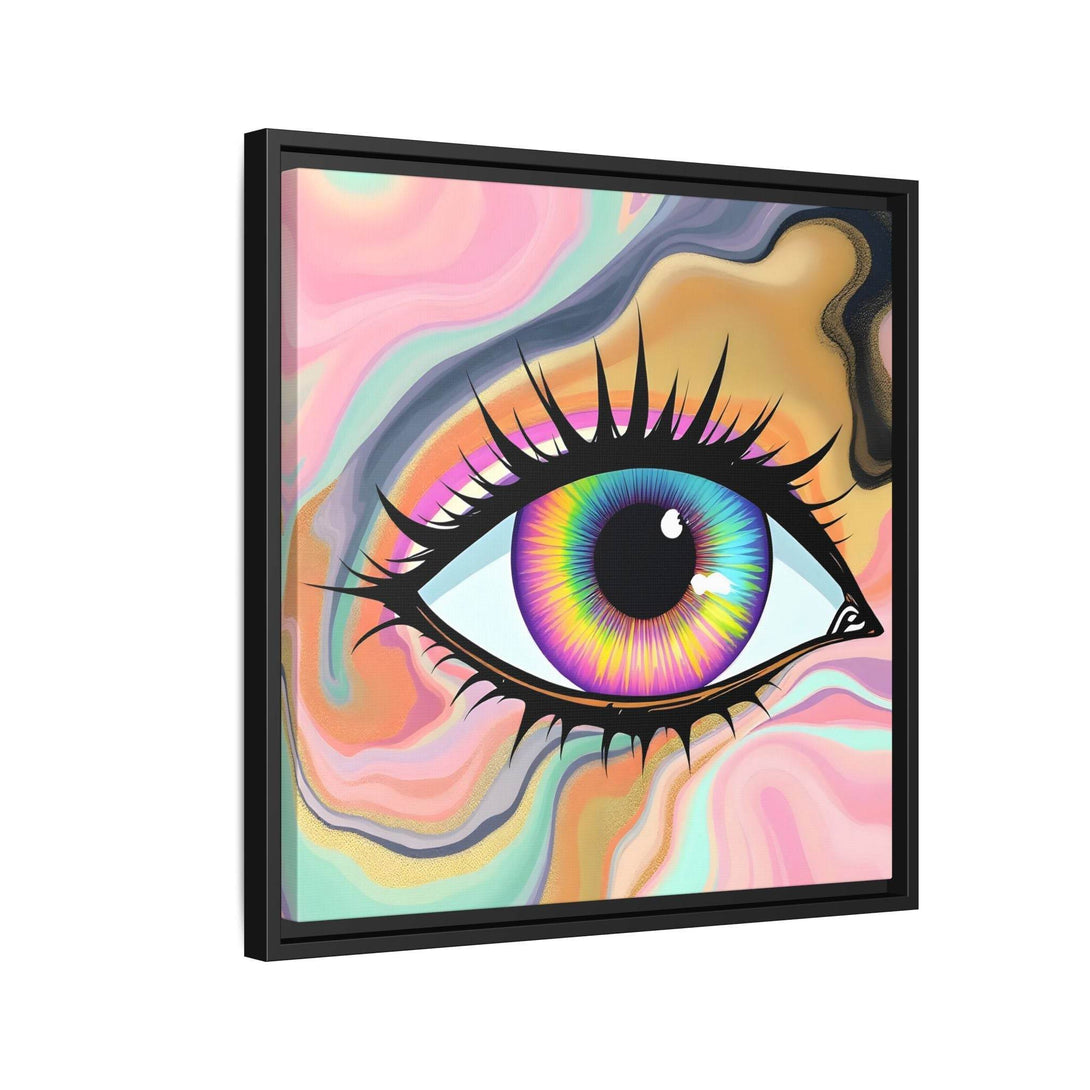 PsEyeFlow #7 - Cosmic Gaze. ( Colorful Framed Matte Canvas Decor ) - Highdellic