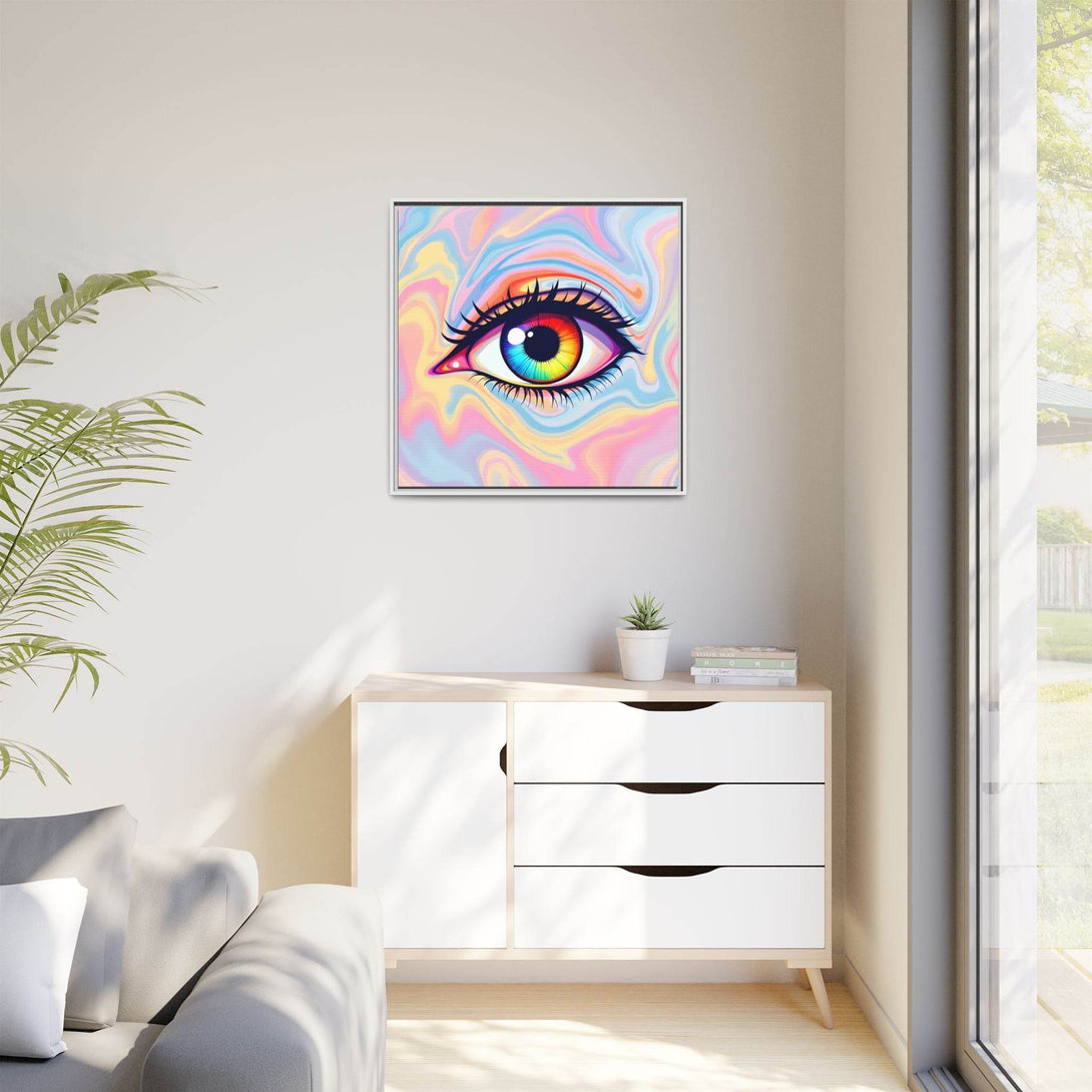 PsEyeFlow #20 - Dreamwave Vision. ( Colorful Framed Matte Canvas Decor ) - Highdellic