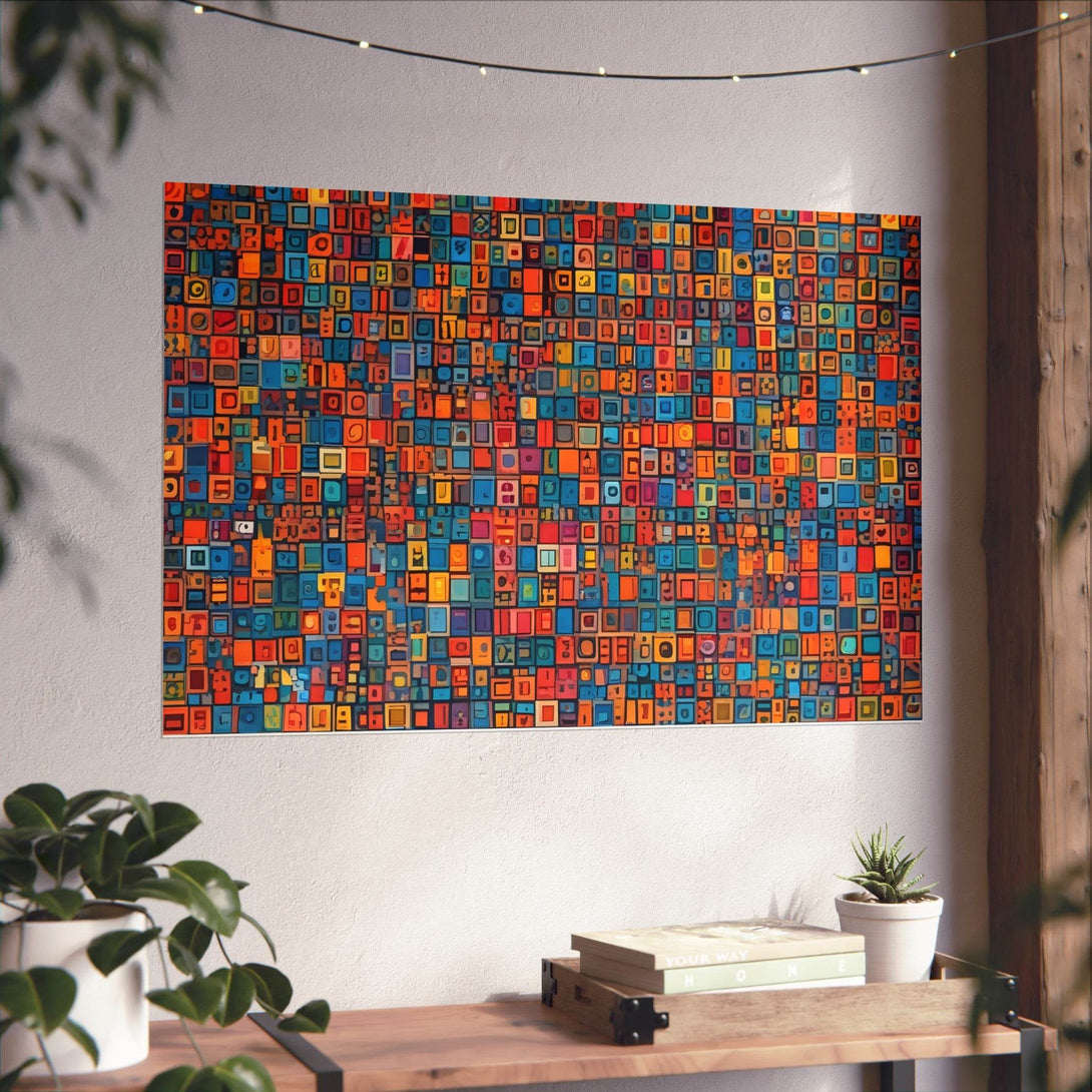 PsEyeCode #1b - Digital Mosaic on Horizontal (3:2) Fine Art Poster - Highdellic