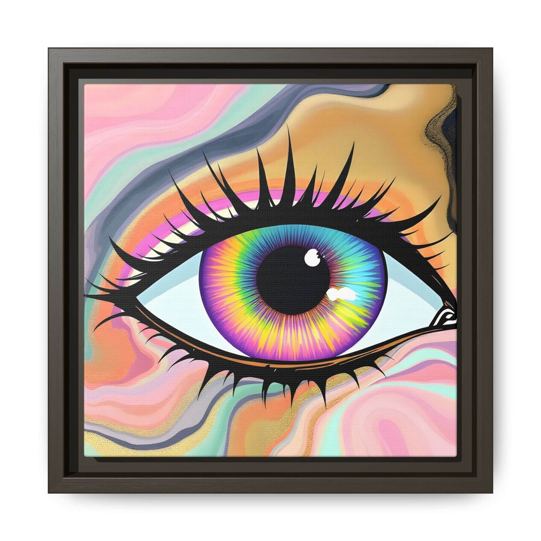 PsEyeFlow #7 - Cosmic Gaze. ( Colorful Framed Matte Canvas Decor ) - Highdellic