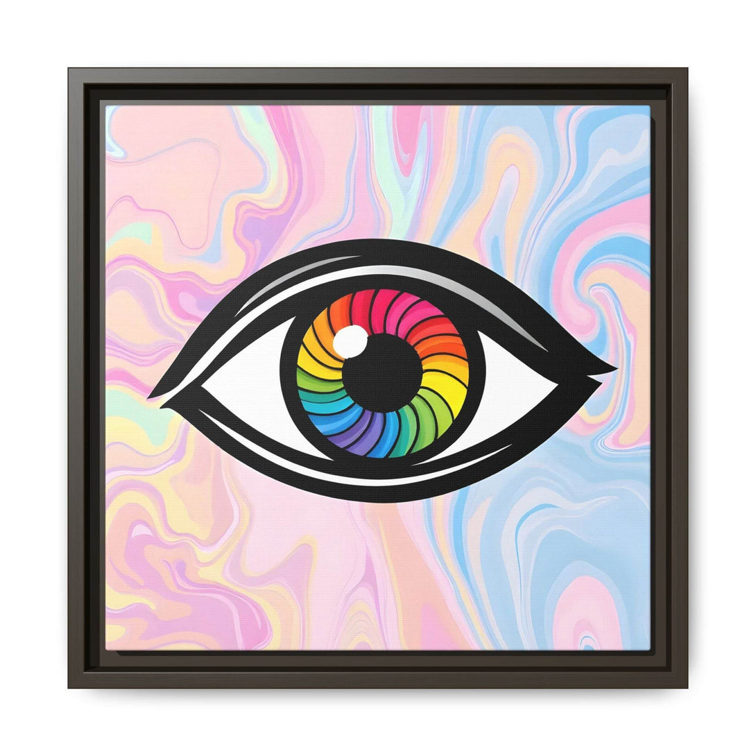 PsEyeFlow #10 - Hypnotic Spectrum. ( Colorful Framed Matte Canvas Decor ) - Highdellic