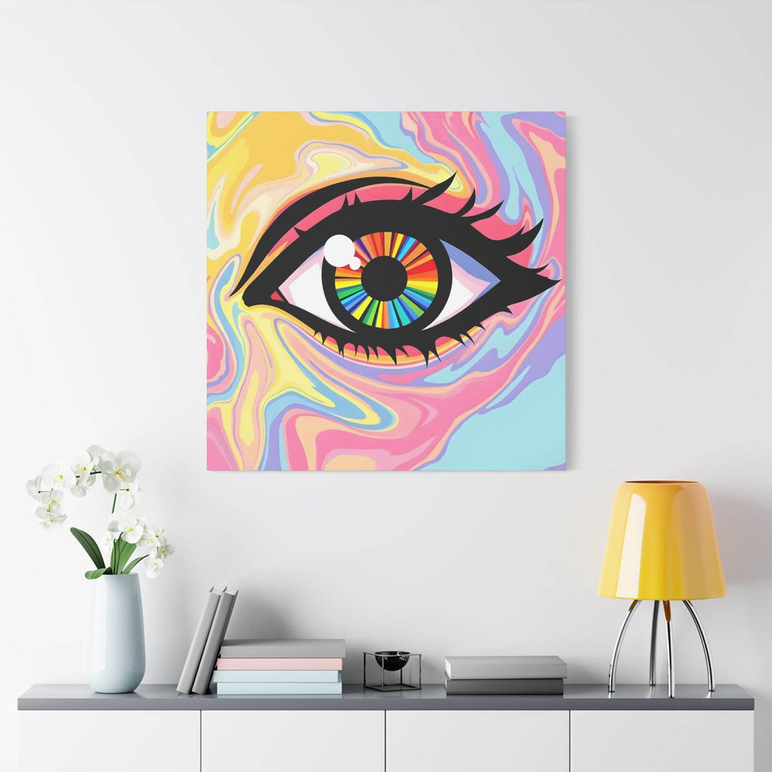 PsEyeFlow #12 - Prismatic Glimpse. (Satin Canvas, Stretched) - Highdellic