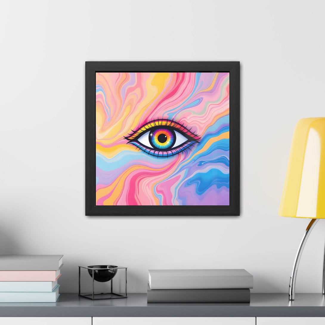 PsEyeFlow #17 - Visionary Glow. ( wood Framed semi-gloss coated paper ) - Highdellic
