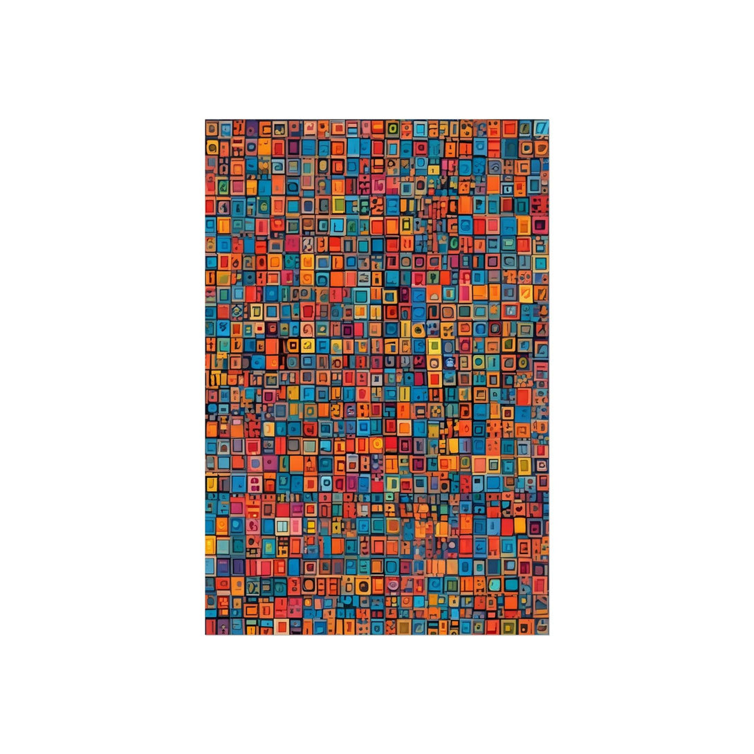 PsEyeCode #1b - Digital Mosaic on Vertical (2:3) Fine Art Poster - Highdellic