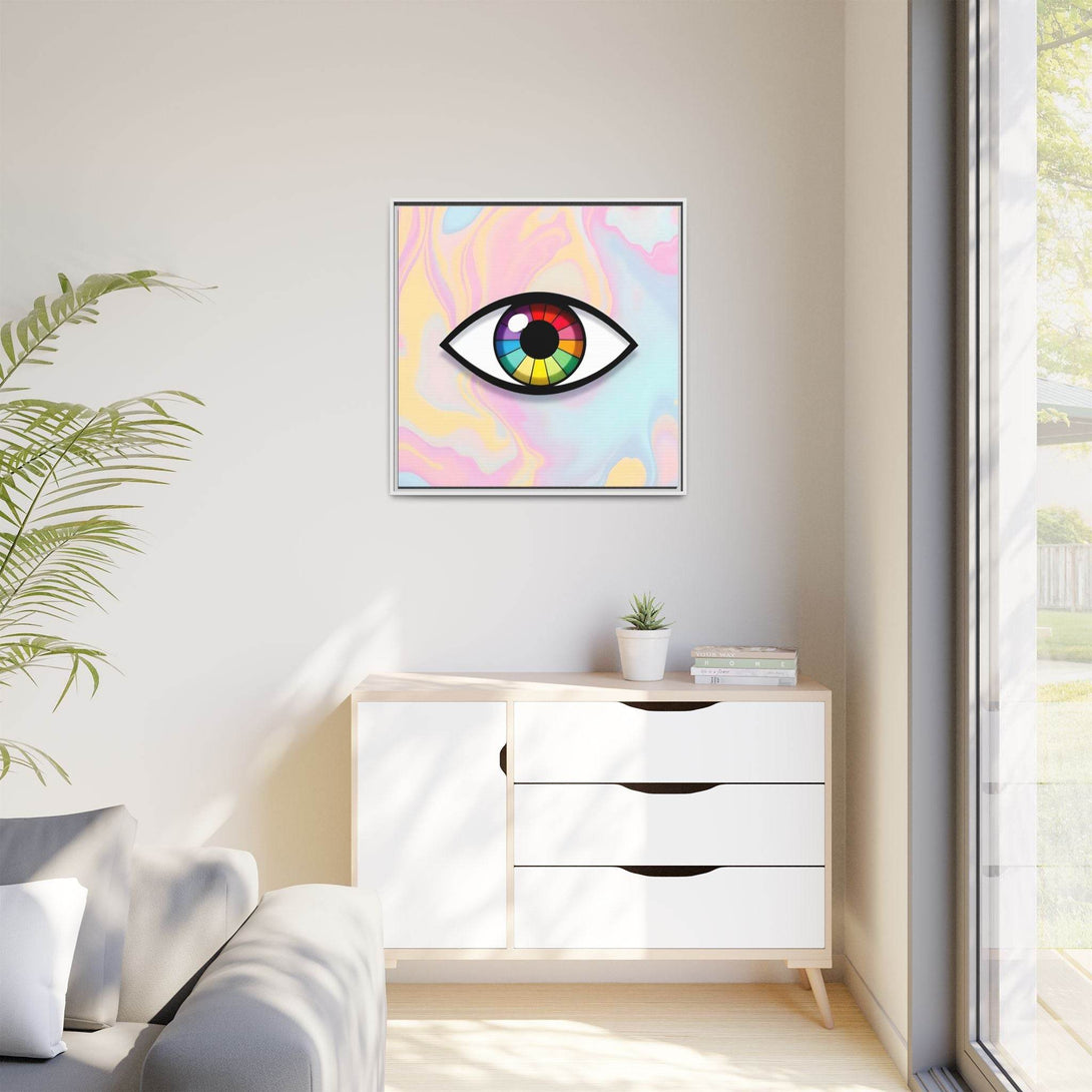 PsEyeFlow 5 - Prism Stare. ( Colorful Framed Matte Canvas Decor ) - Highdellic