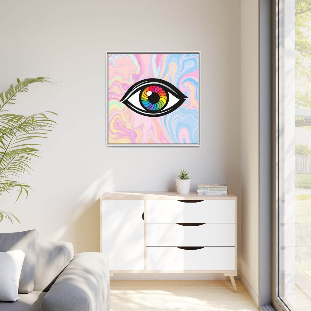 PsEyeFlow #10 - Hypnotic Spectrum. ( Colorful Framed Matte Canvas Decor ) - Highdellic