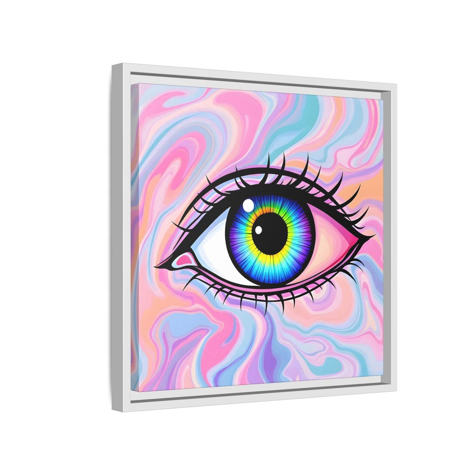 PsEyeFlow #3 – Vivid Mirage (Matte Canvas, Framed (Multi-color)) - Highdellic