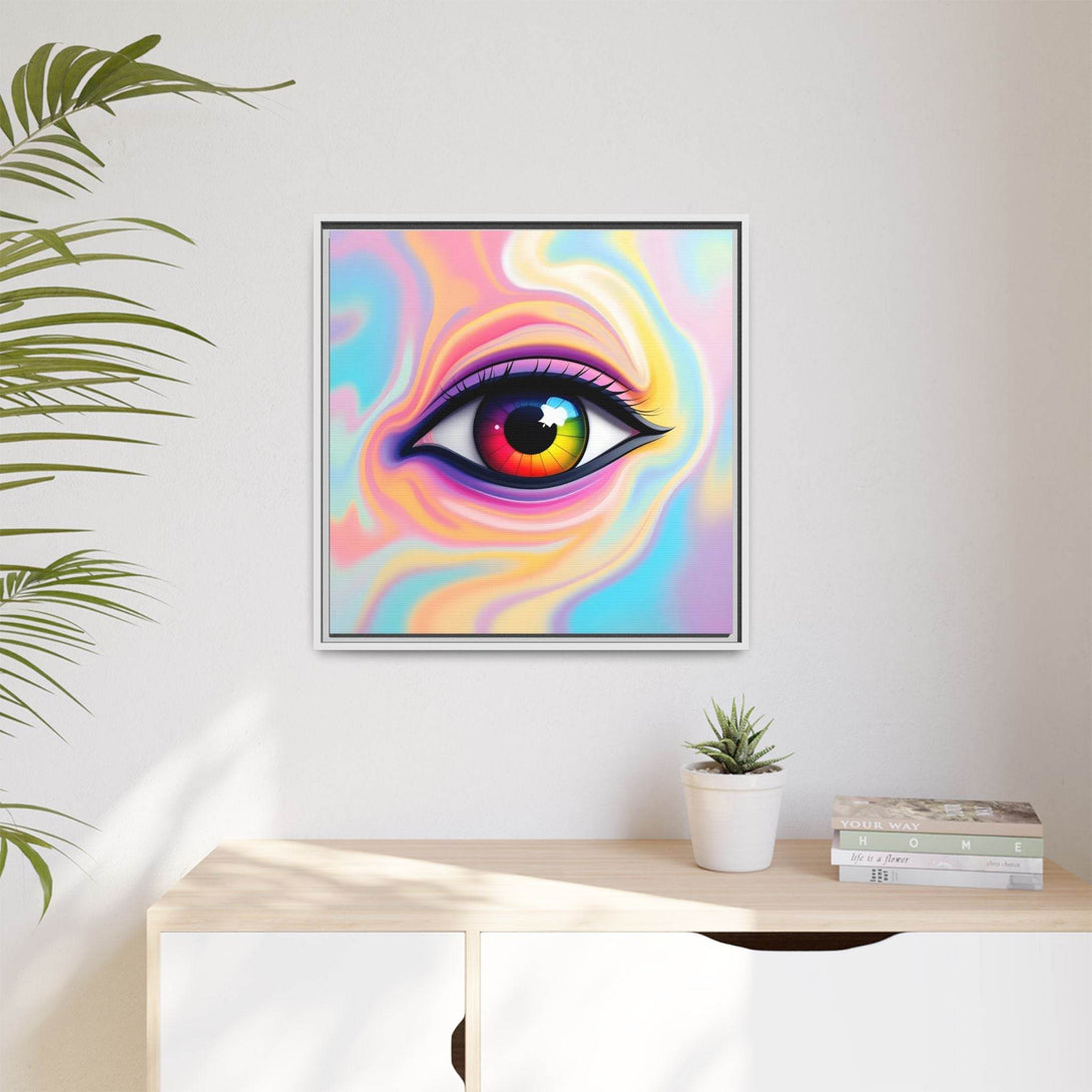 PsEyeFlow #34 – Veil of Visions on Framed Matte Canvas (multi colour) - Highdellic