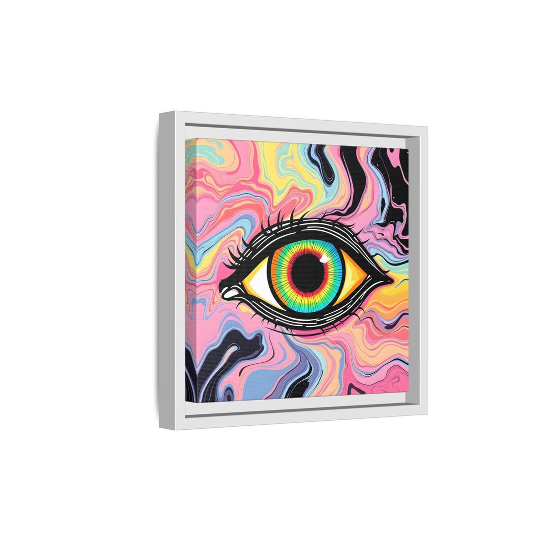 PsEyeFlow #33 – The Watcher’s Descent on Framed Matte Canvas (multi colour) - Highdellic