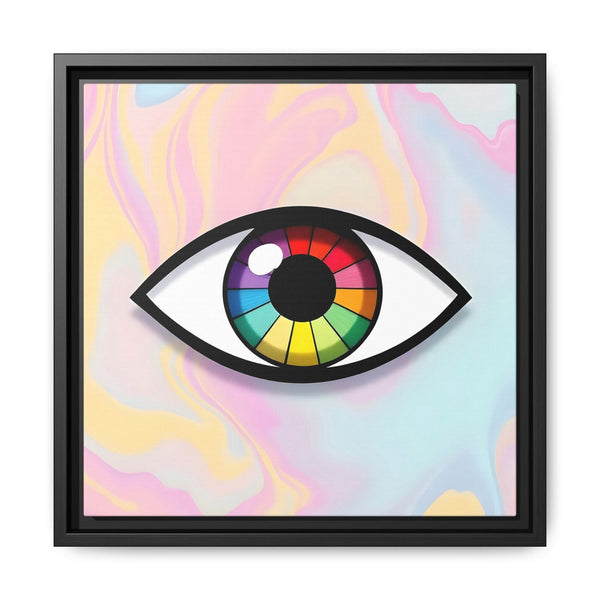 PsEyeFlow 5 - Prism Stare. ( Colorful Framed Matte Canvas Decor ) - Highdellic