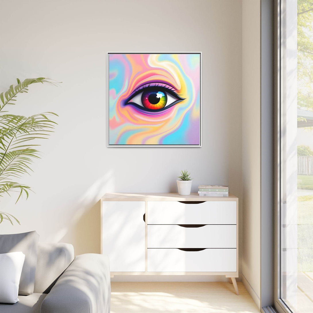 PsEyeFlow #34 – Veil of Visions on Framed Matte Canvas (multi colour) - Highdellic