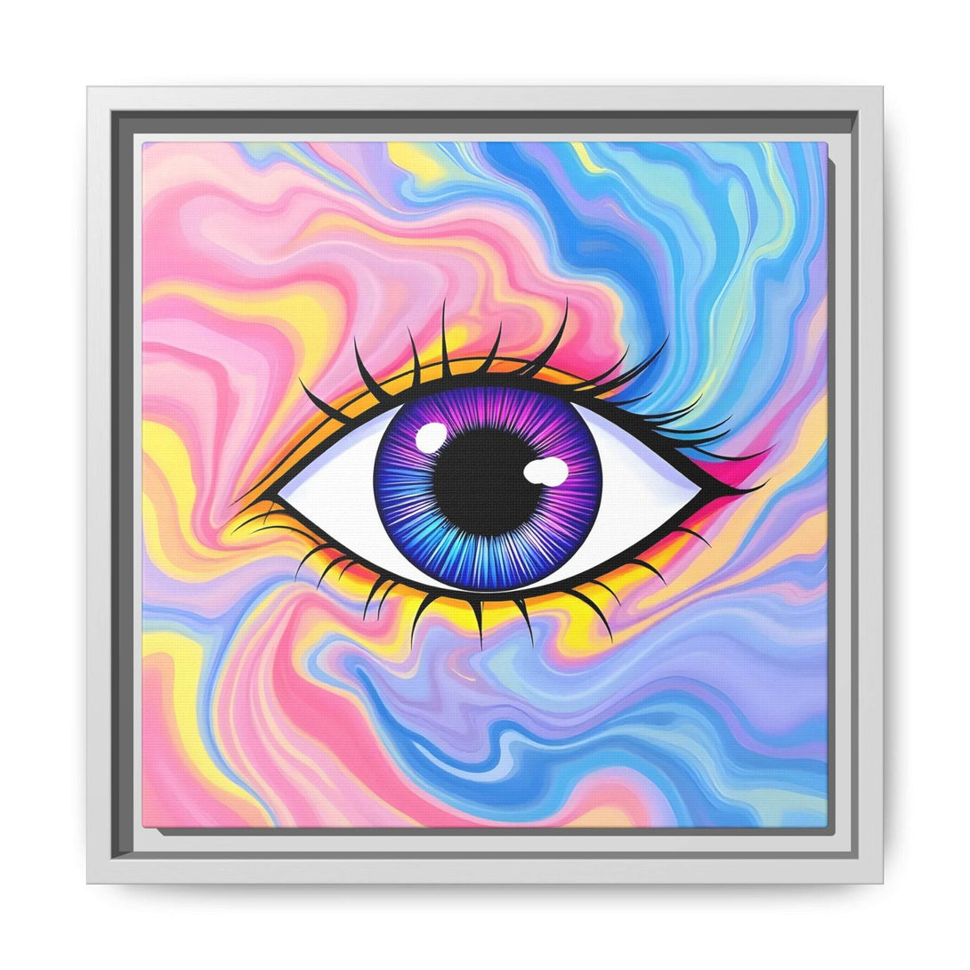 PsEyeFlow #28 - Cosmic Mirage on Framed Matte Canvas (Multi-color) - Highdellic