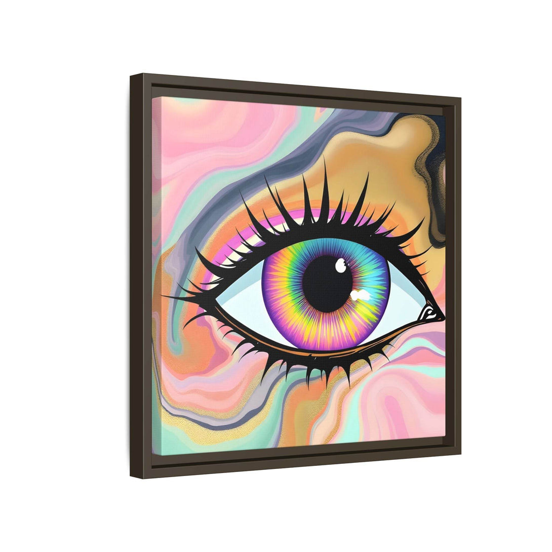 PsEyeFlow #7 - Cosmic Gaze. ( Colorful Framed Matte Canvas Decor ) - Highdellic