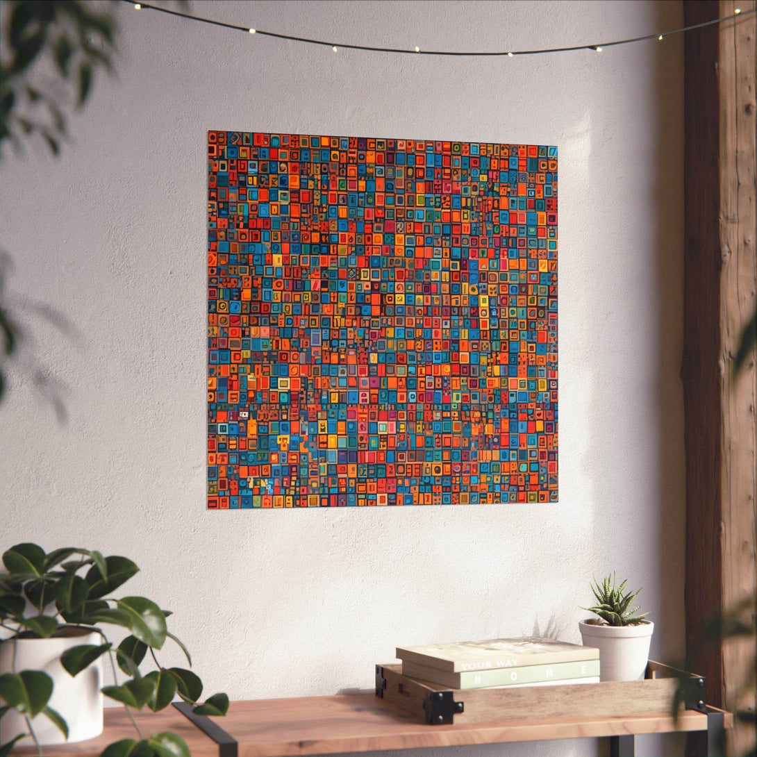 PsEyeCode #1 - Digital Mosaic on Square Fine Art Poster - Highdellic