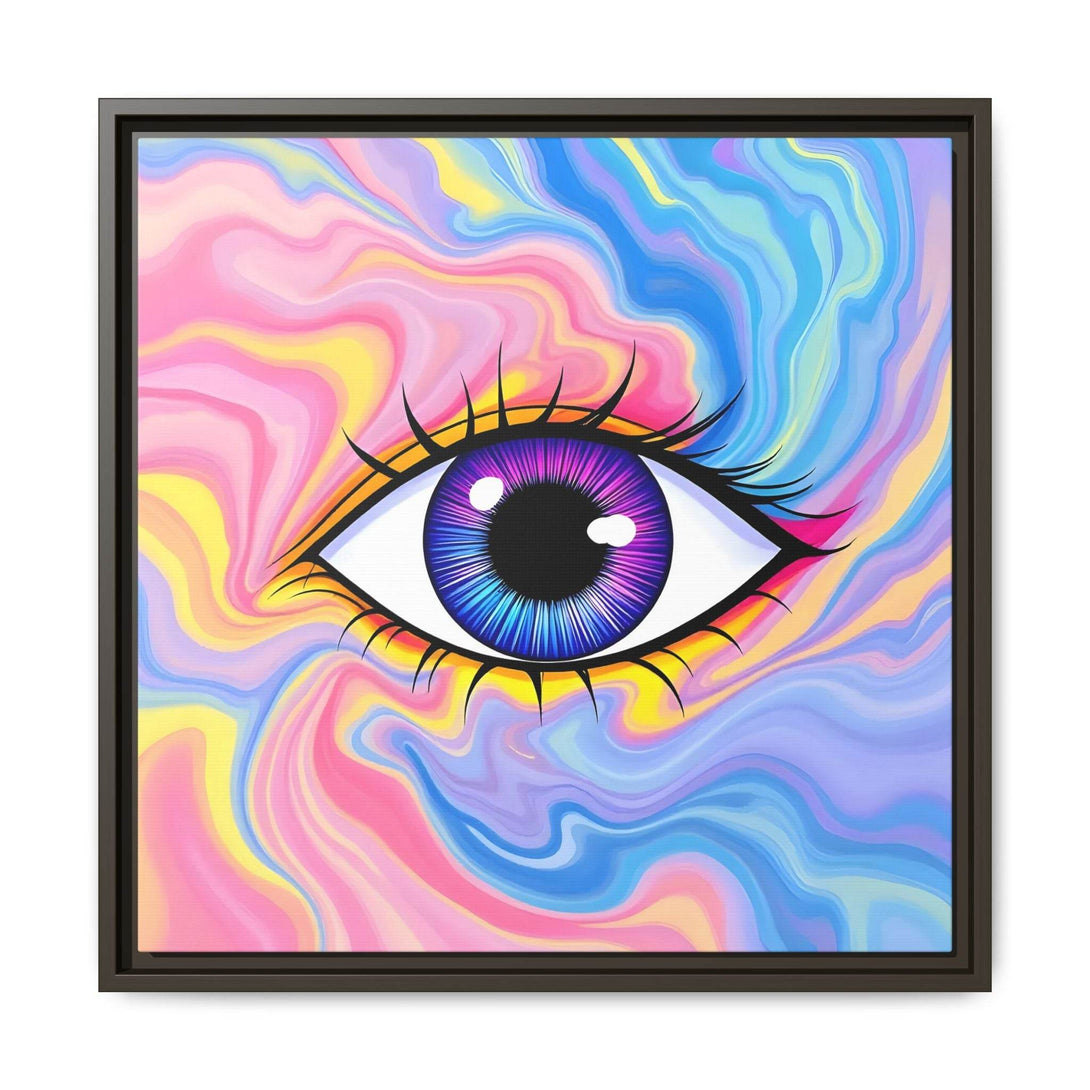 PsEyeFlow #28 - Cosmic Mirage on Framed Matte Canvas (Multi-color) - Highdellic