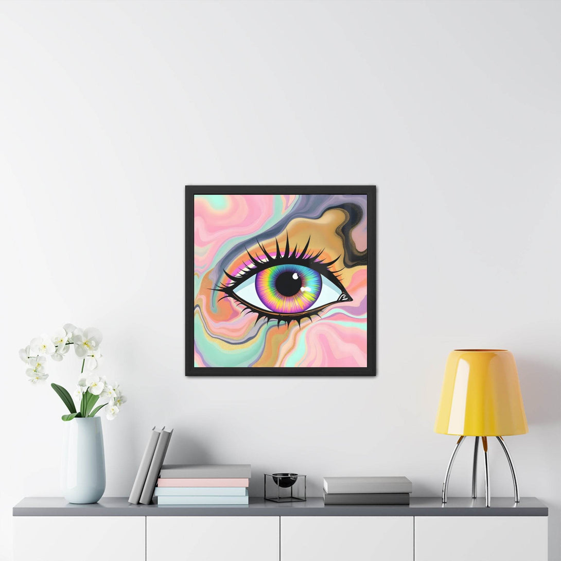 PsEyeFlow #7 - Cosmic Gaze. ( wood Framed semi-gloss coated paper ) - Highdellic