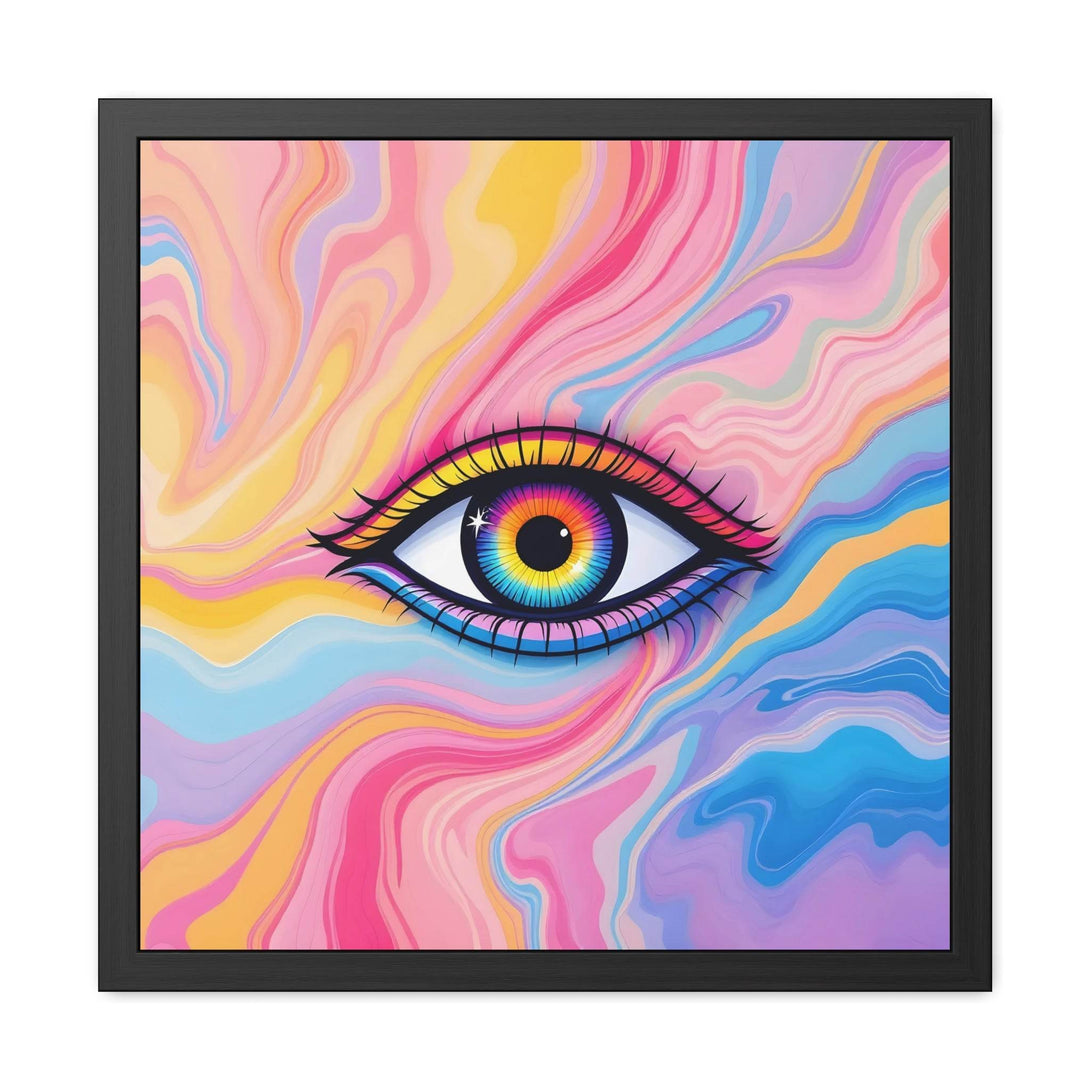 PsEyeFlow #17 - Visionary Glow. ( wood Framed semi-gloss coated paper ) - Highdellic