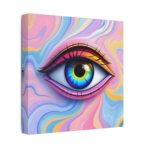 PsEyeFlow #13 - Luminous Gaze (Stretched Satin Canvas)