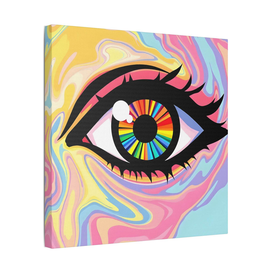 PsEyeFlow #12 - Prismatic Glimpse. (Satin Canvas, Stretched) - Highdellic