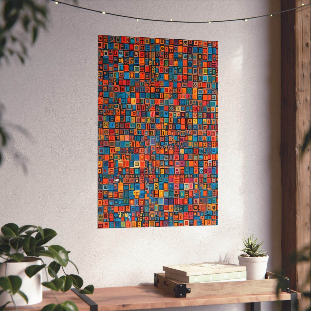 PsEyeCode #1 - Digital Mosaic on Vertical (2:3) Fine Art Poster - Highdellic