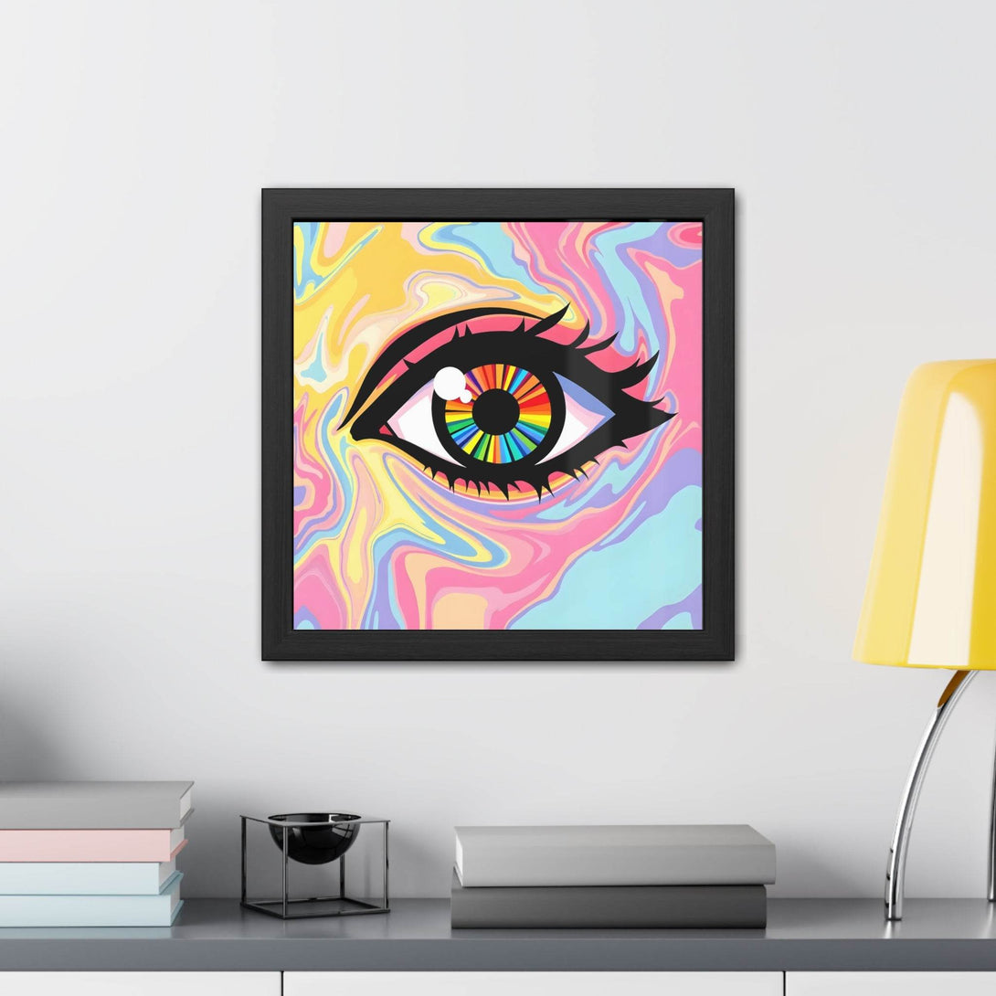 PsEyeFlow #12 - Prismatic Glimpse. ( wood Framed semi-gloss coated paper ) - Highdellic