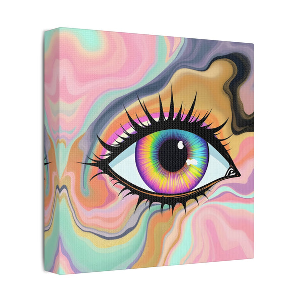 PsEyeFlow #7 - Cosmic Gaze (Stretched Satin Canvas)