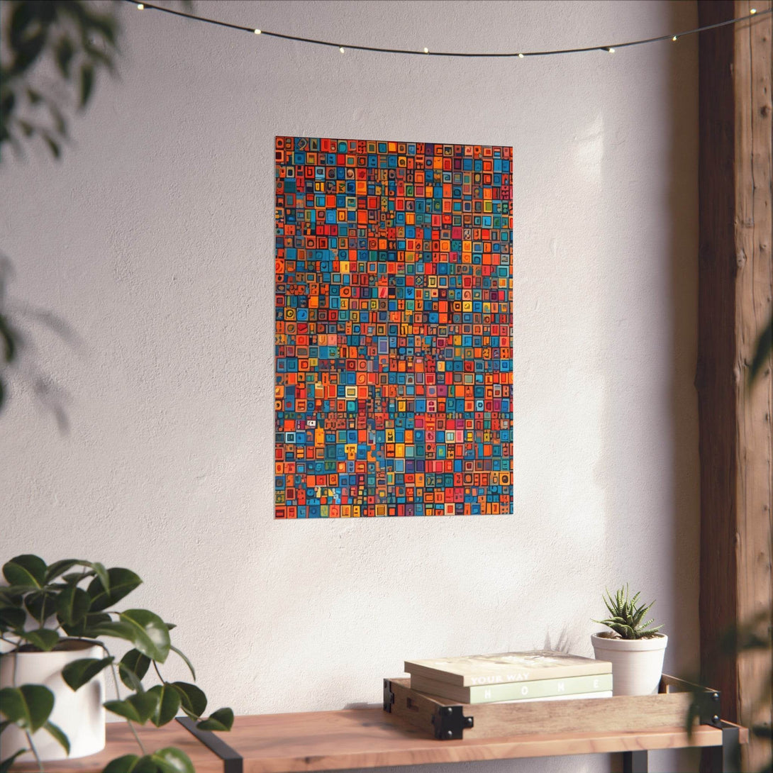PsEyeCode #1 - Digital Mosaic on Vertical (2:3) Fine Art Poster - Highdellic