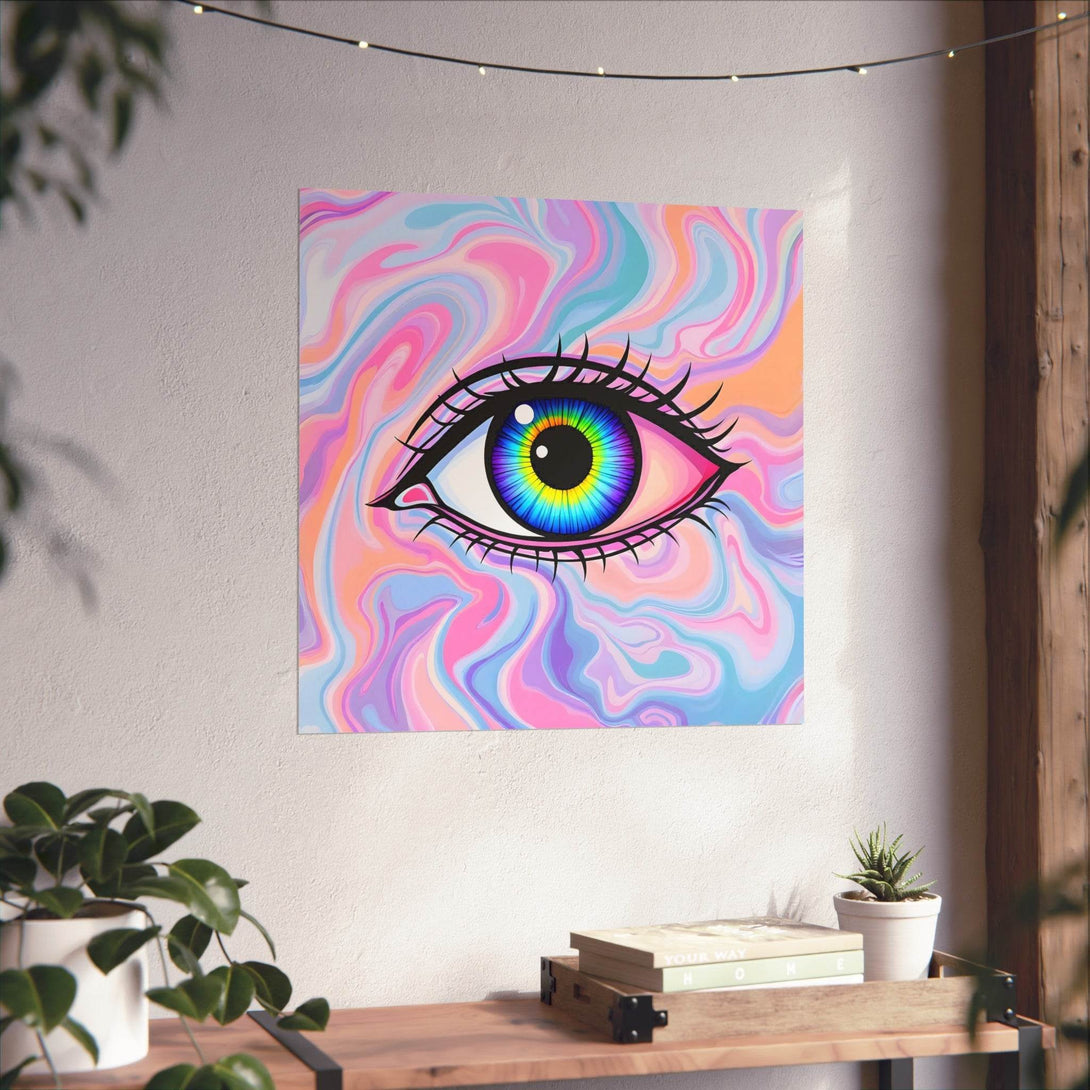 PsEyeFlow #3 – Vivid Mirage on Square Fine Art Poster - Highdellic