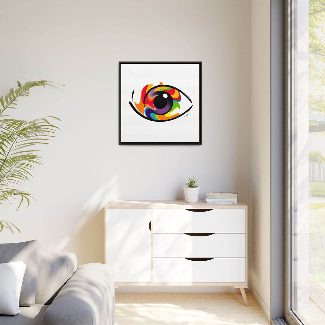 PsEyeGo 3 – Chromatic Flame on Framed Matte Canvas (Multi-color) - Highdellic