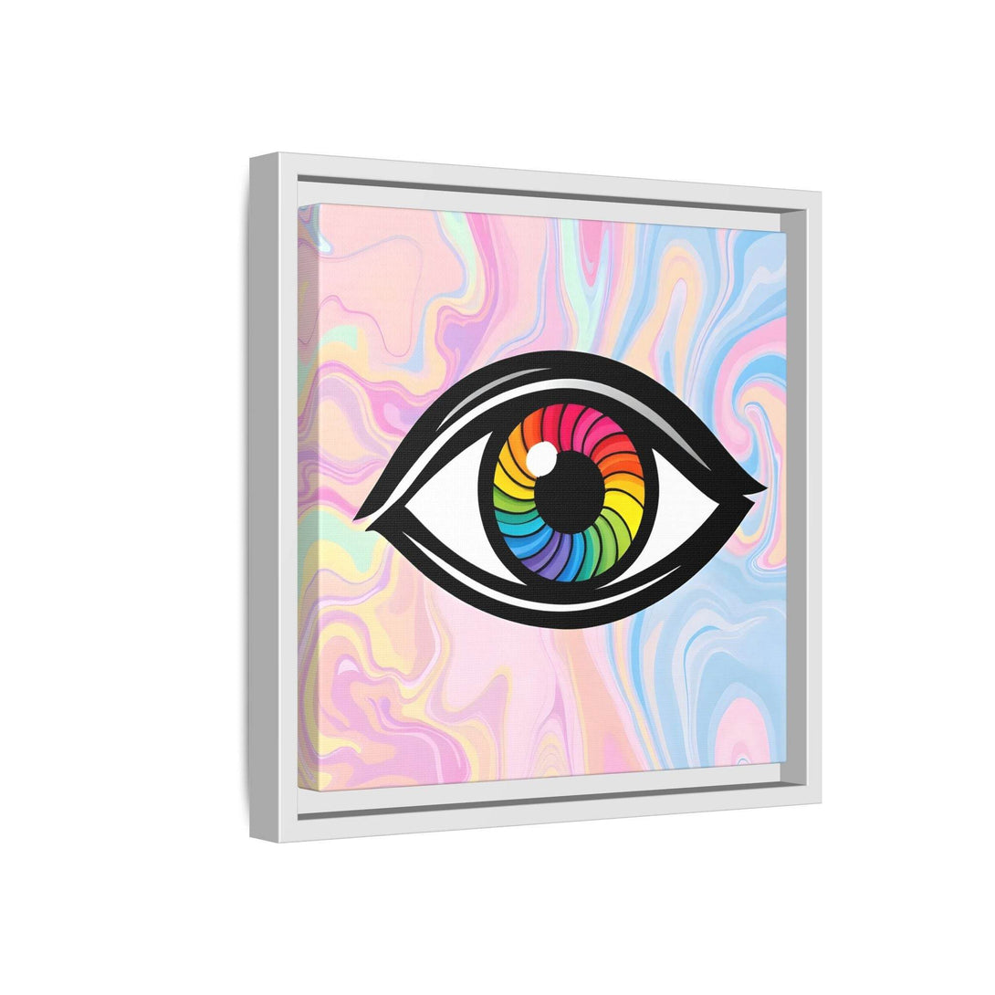 PsEyeFlow #10 - Hypnotic Spectrum. ( Colorful Framed Matte Canvas Decor ) - Highdellic