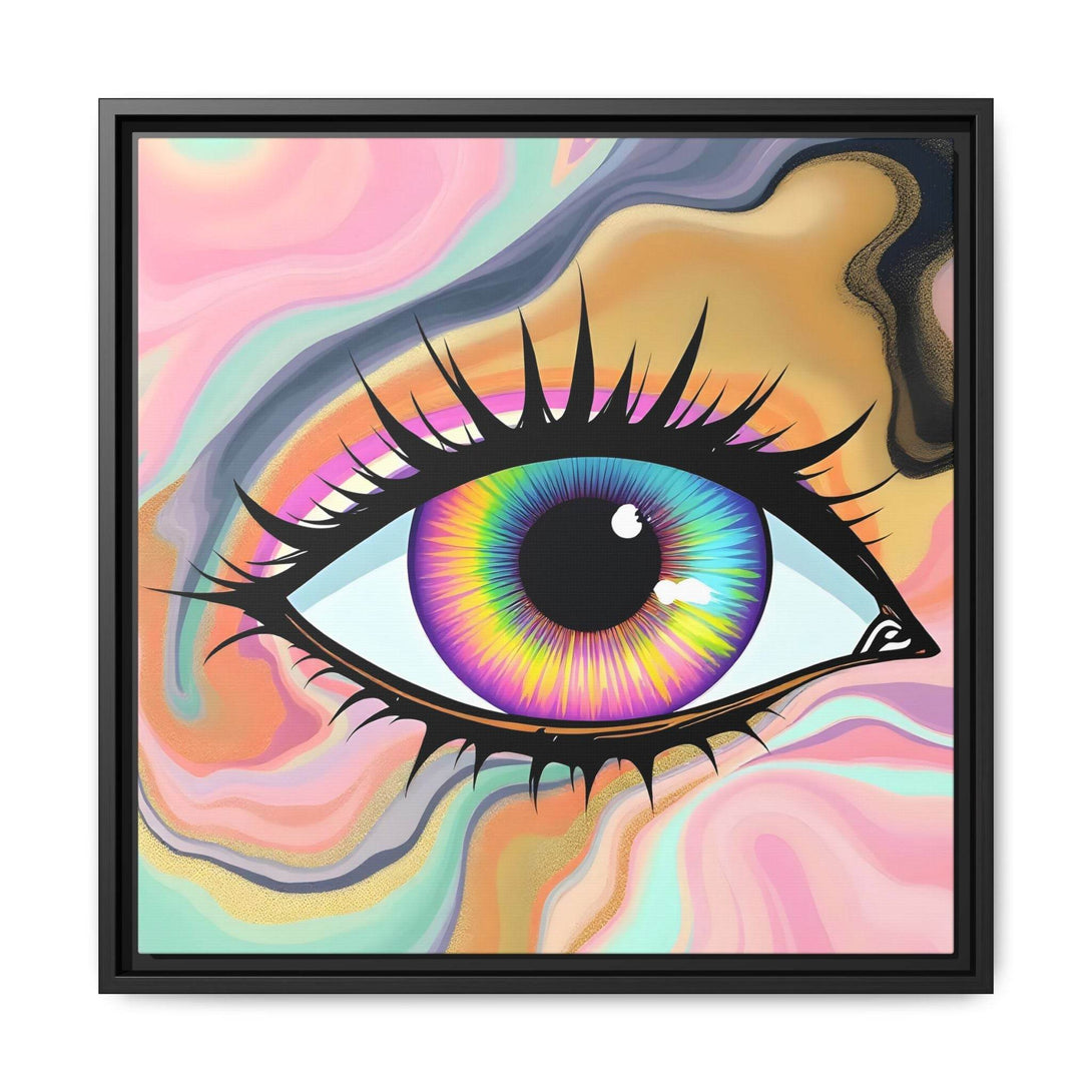 PsEyeFlow #7 - Cosmic Gaze. ( Colorful Framed Matte Canvas Decor ) - Highdellic