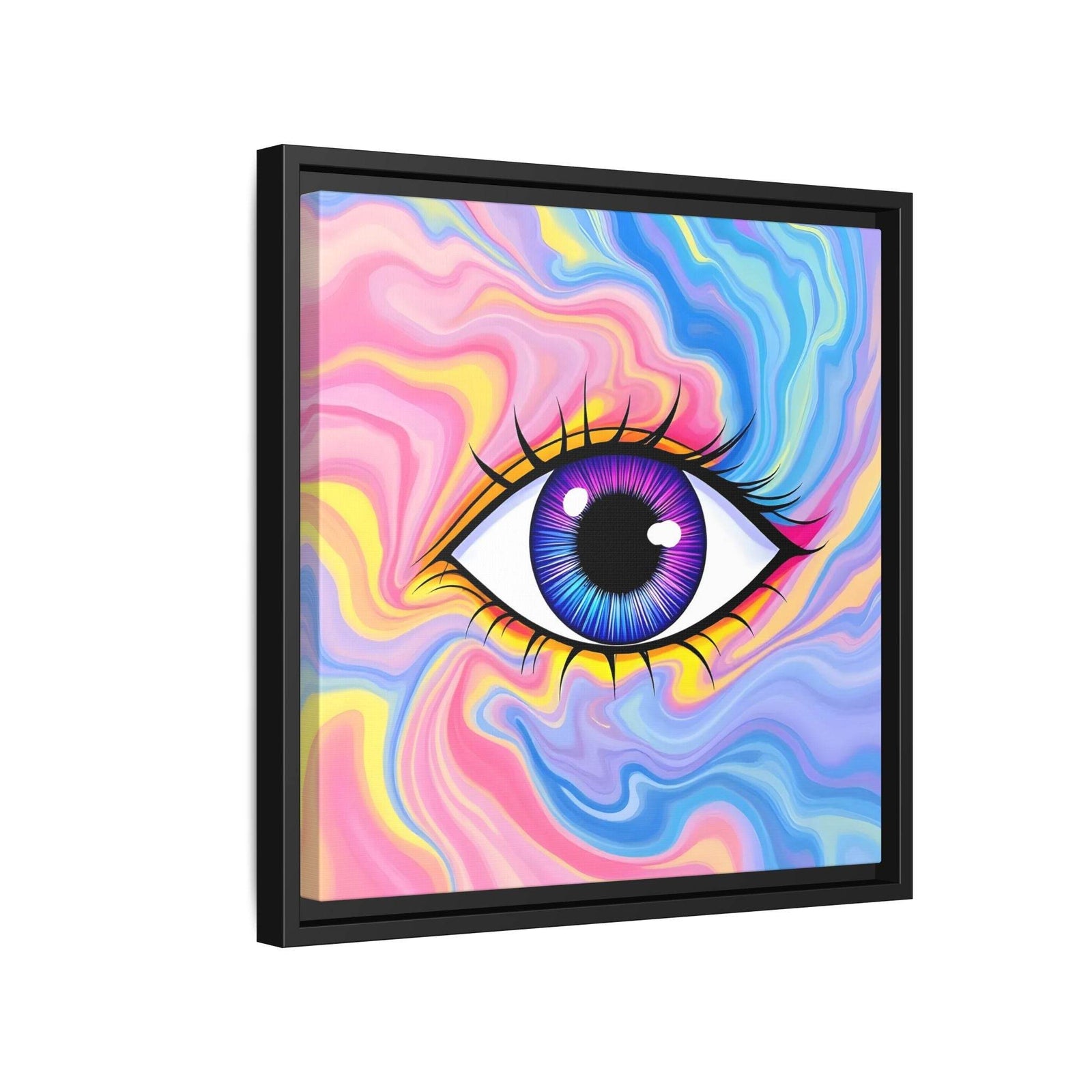 PsEyeFlow #28 - Cosmic Mirage on Framed Matte Canvas (Multi-color) - Highdellic