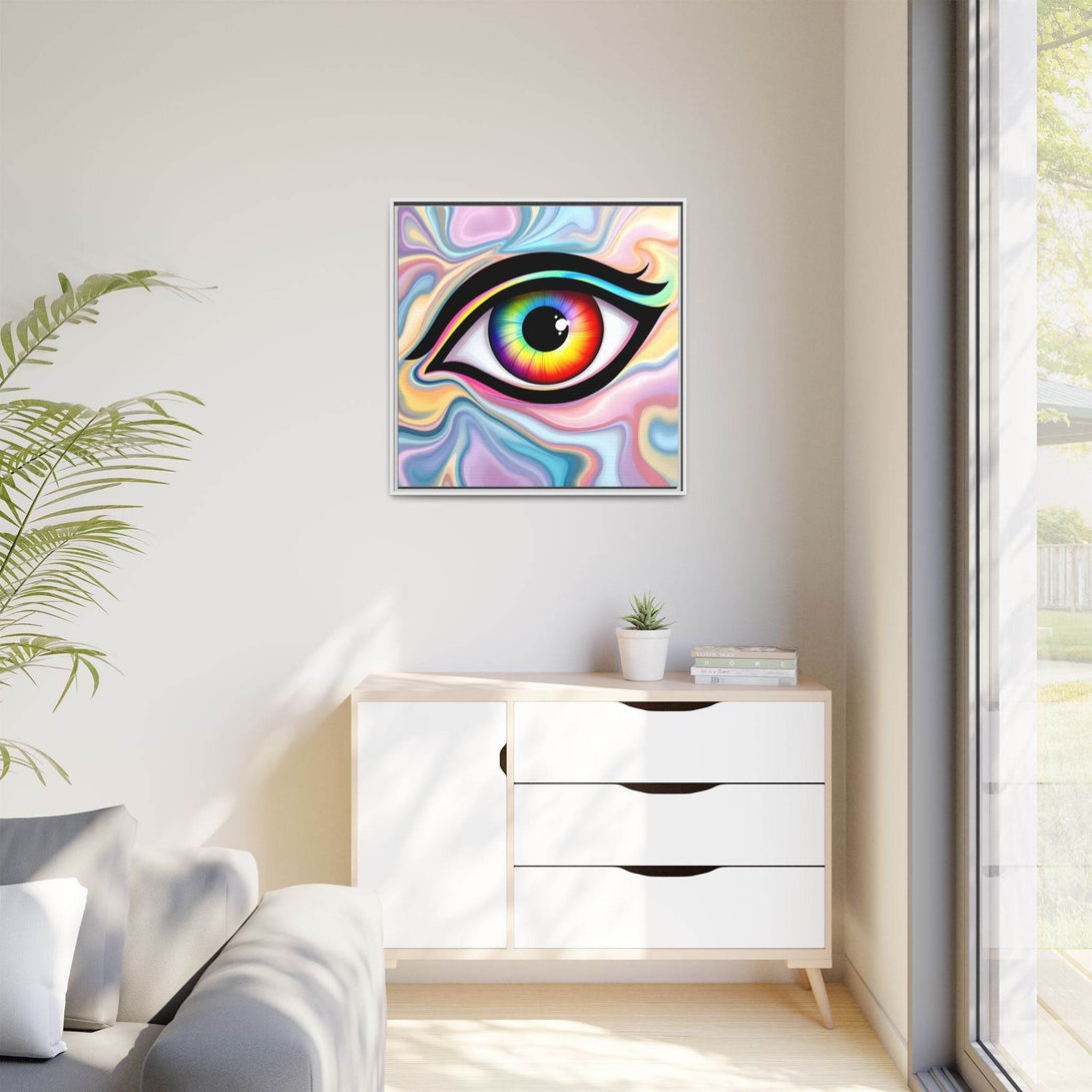PsEyeFlow #24 - Prism Reflection (Square Matte Canvas, Framed (Multi-color)) - Highdellic