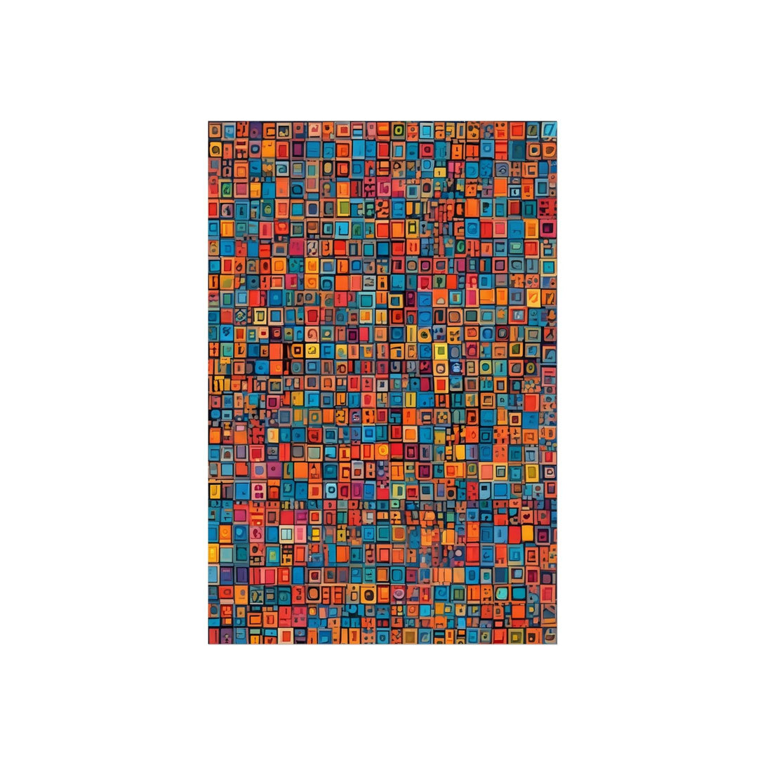 PsEyeCode #1b - Digital Mosaic on Vertical (2:3) Fine Art Poster - Highdellic