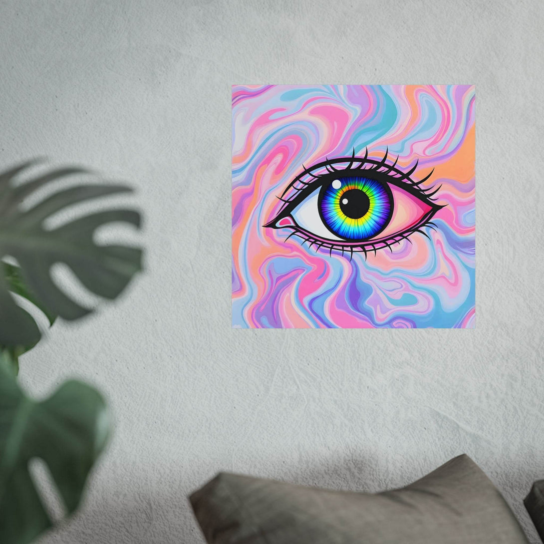 PsEyeFlow #3 – Vivid Mirage on Square Fine Art Poster - Highdellic