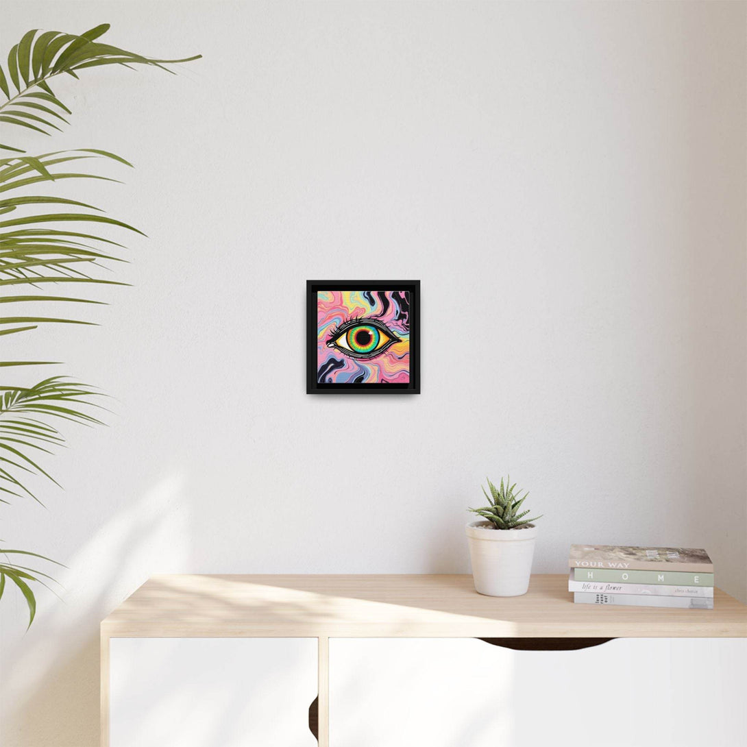 PsEyeFlow #33 – The Watcher’s Descent on Framed Matte Canvas (multi colour) - Highdellic