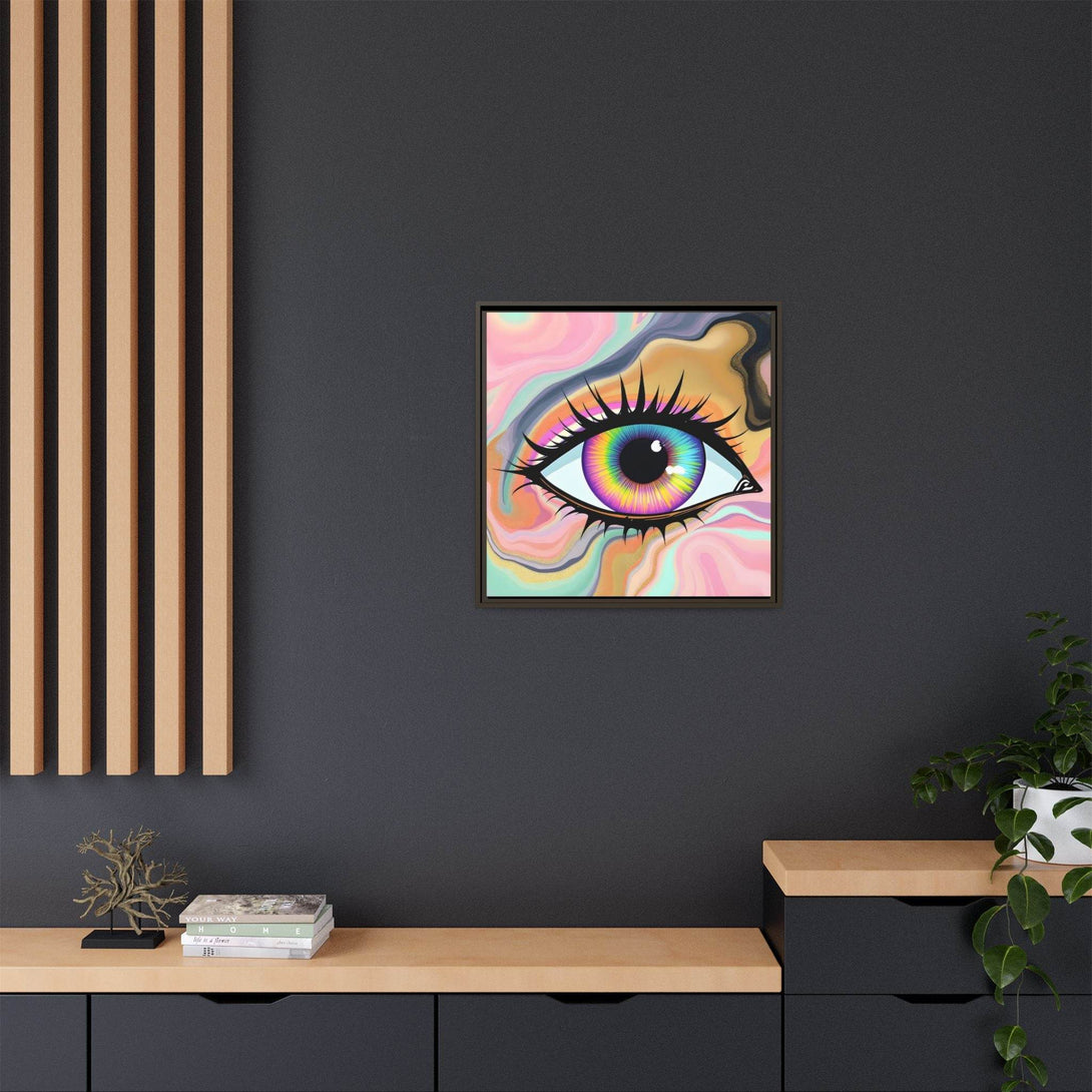 PsEyeFlow #7 - Cosmic Gaze. ( Colorful Framed Matte Canvas Decor ) - Highdellic