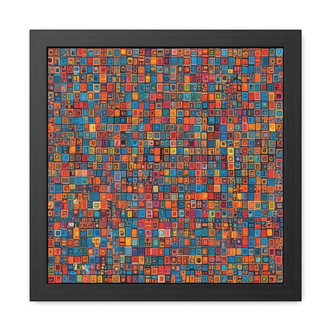 PsEyeCode #1 - Digital Mosaic - (Vibrant Colours Wooden Frame) - Highdellic