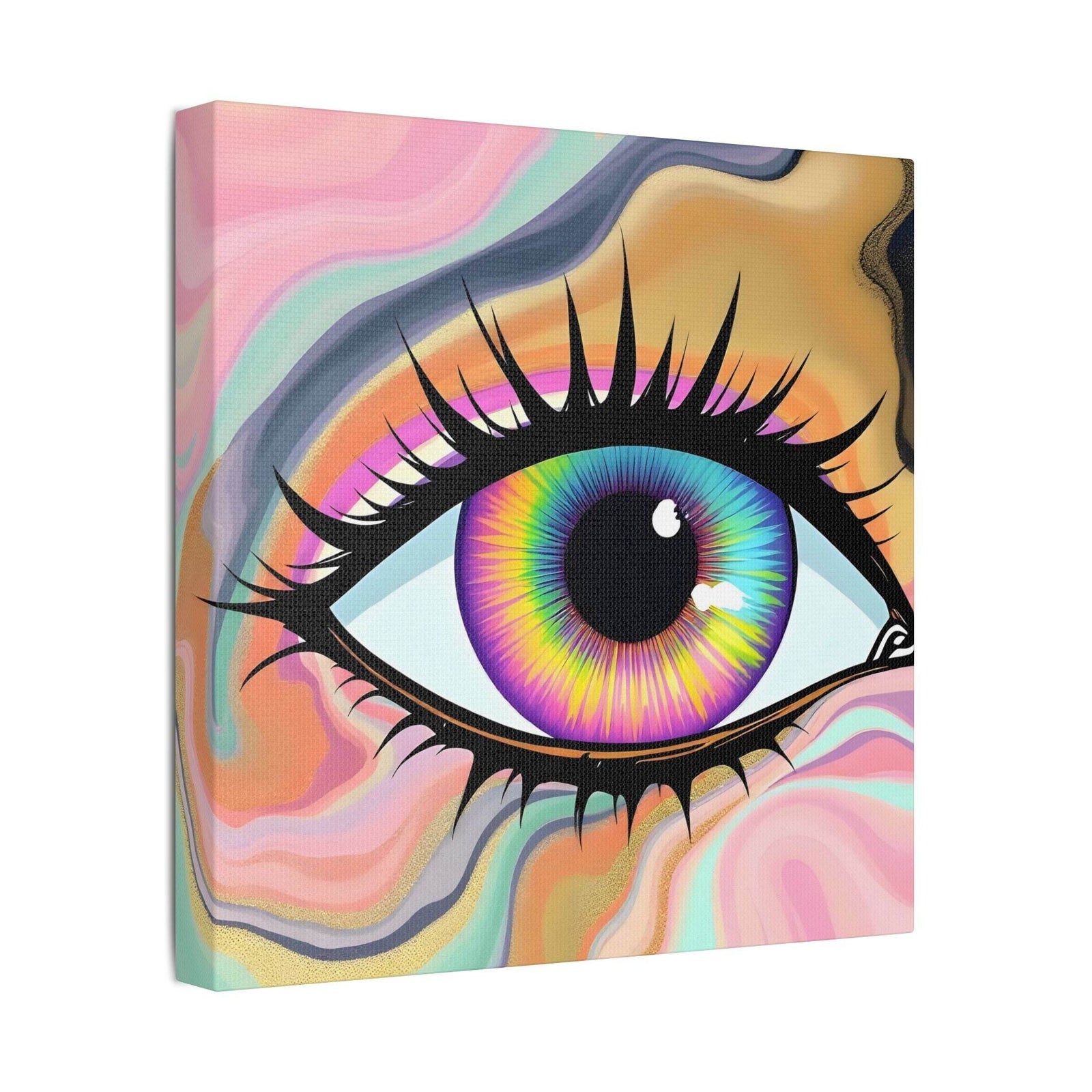 PsEyeFlow #7 - Cosmic Gaze. (Satin Canvas, Stretched) - Highdellic