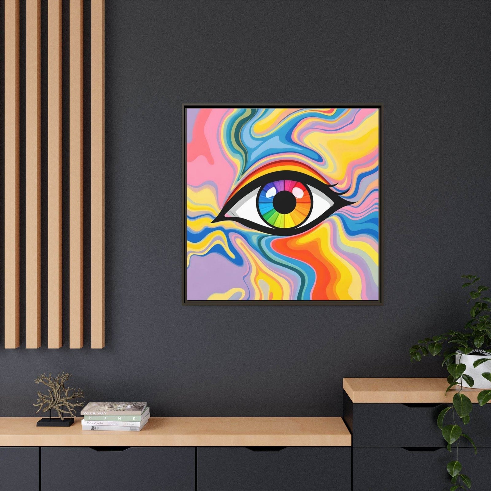 PsEyeFlow #27 - Spectrum Drift. (Matte Canvas, Framed (Multi-color)) - Highdellic