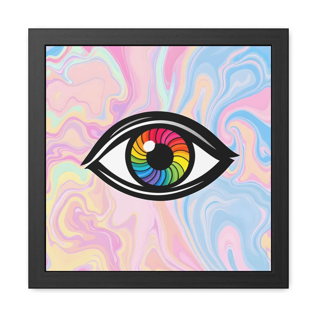 PsEyeFlow #10 - Hypnotic Spectrum. ( wood Framed semi-gloss coated paper ) - Highdellic