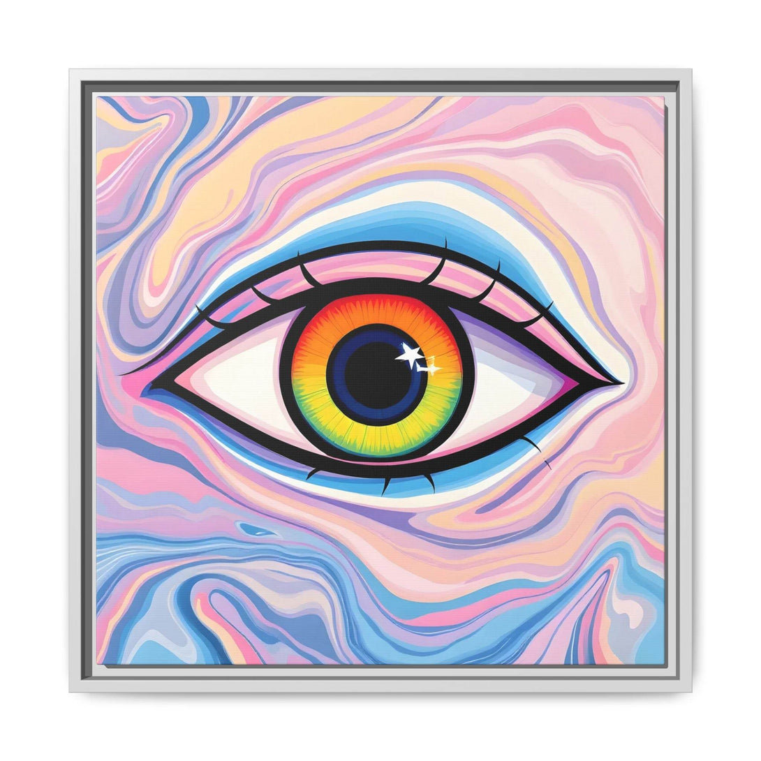 PsEyeFlow #9 - Celestial Stare. ( Colorful Framed Matte Canvas Decor ) - Highdellic