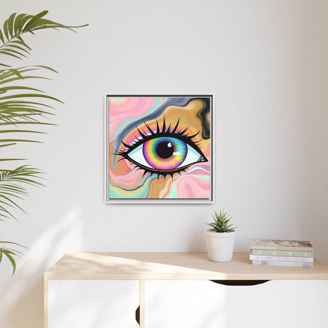 PsEyeFlow #7 - Cosmic Gaze. ( Colorful Framed Matte Canvas Decor ) - Highdellic