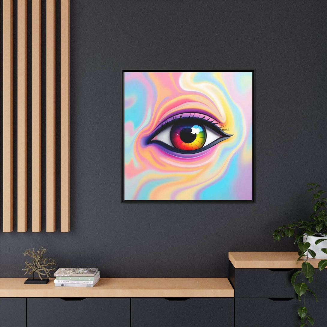 PsEyeFlow #34 – Veil of Visions on Framed Matte Canvas (multi colour) - Highdellic