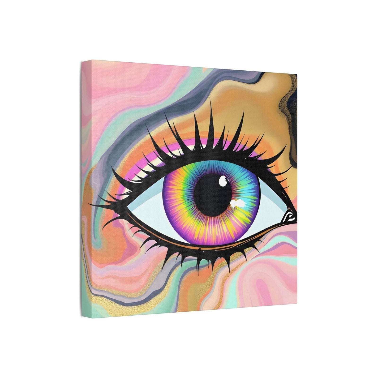PsEyeFlow #7 - Cosmic Gaze. (Satin Canvas, Stretched) - Highdellic