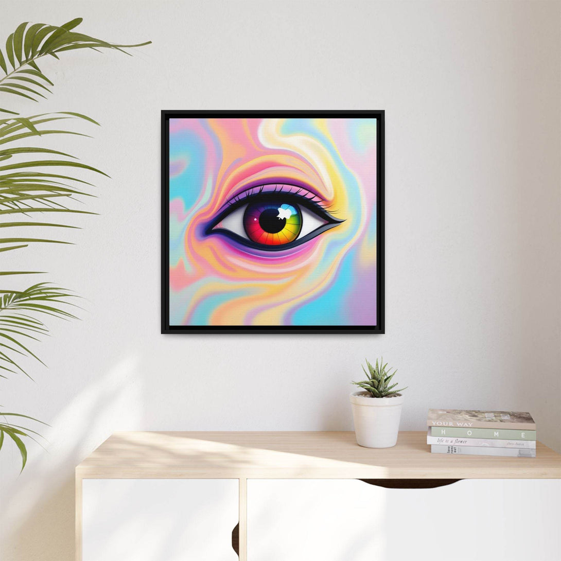 PsEyeFlow #34 – Veil of Visions on Framed Matte Canvas (multi colour) - Highdellic