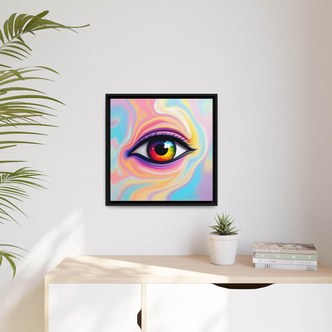 PsEyeFlow #34 – Veil of Visions on Framed Matte Canvas (multi colour) - Highdellic
