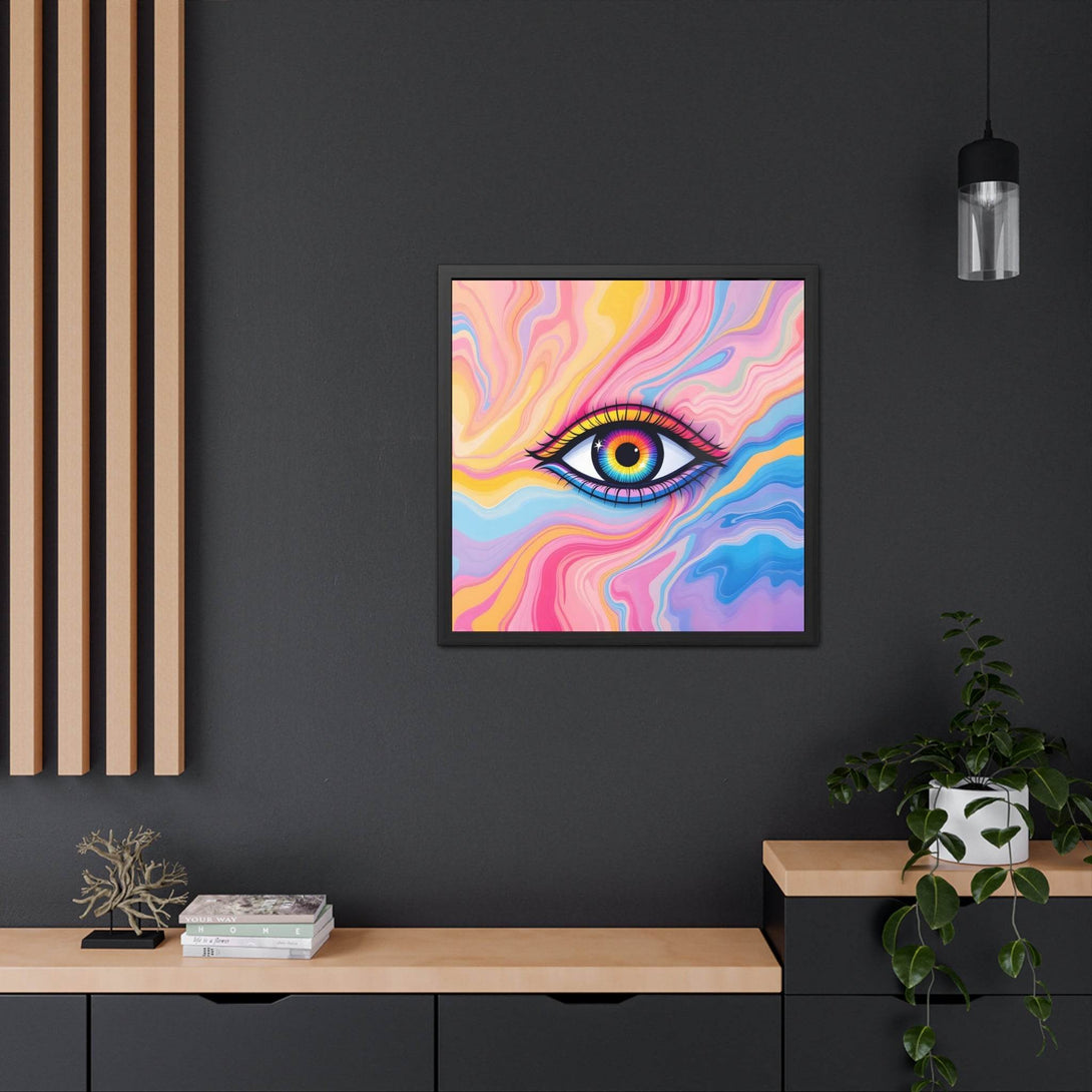 PsEyeFlow #17 - Visionary Glow. ( wood Framed semi-gloss coated paper ) - Highdellic